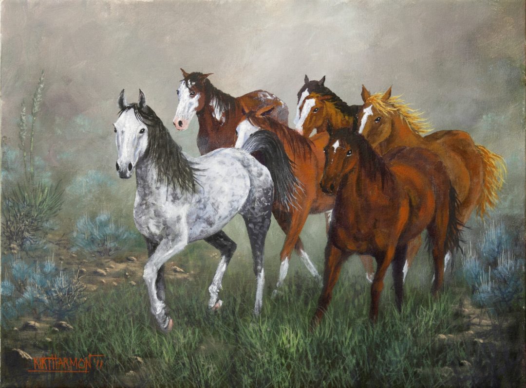 Mustang Ridge Acrylic on canvas, in Critters, Wildlife