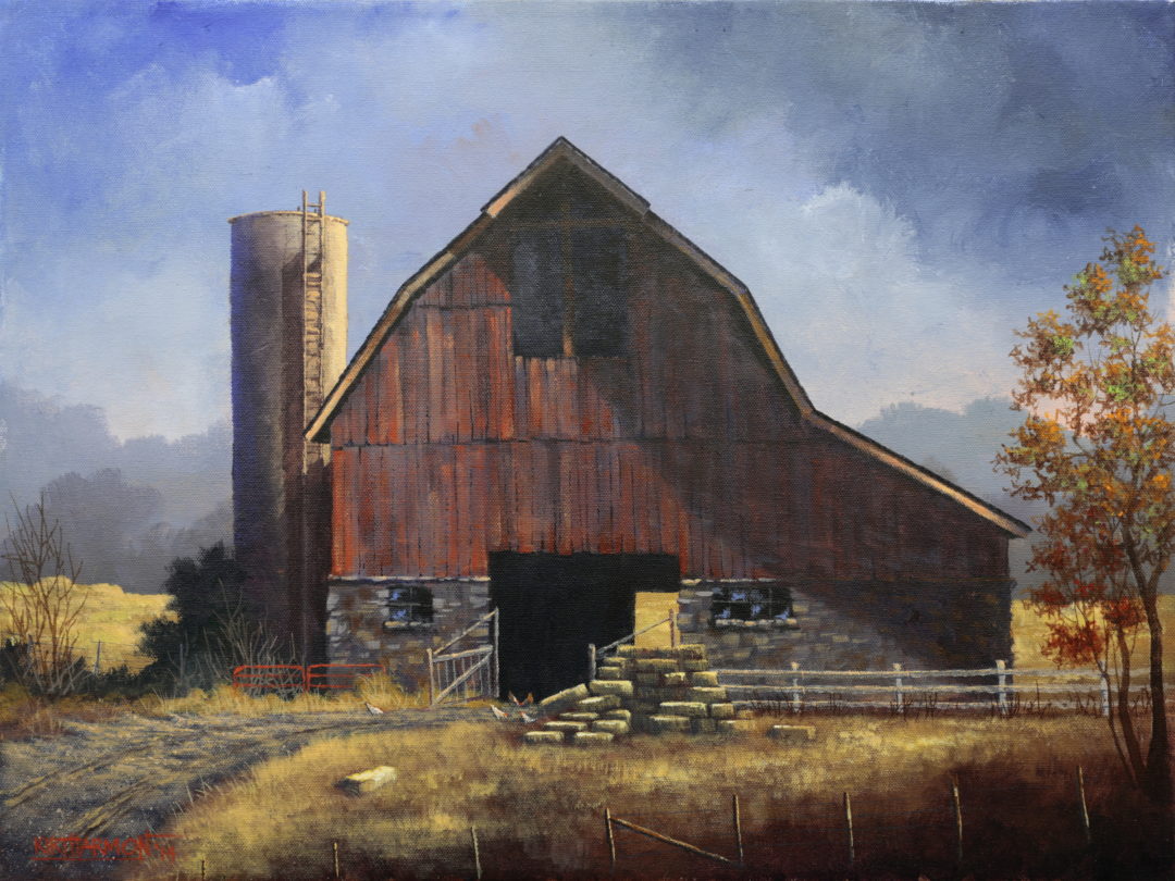 Old iconic barn - Acrylic on canvas, in Landscapes