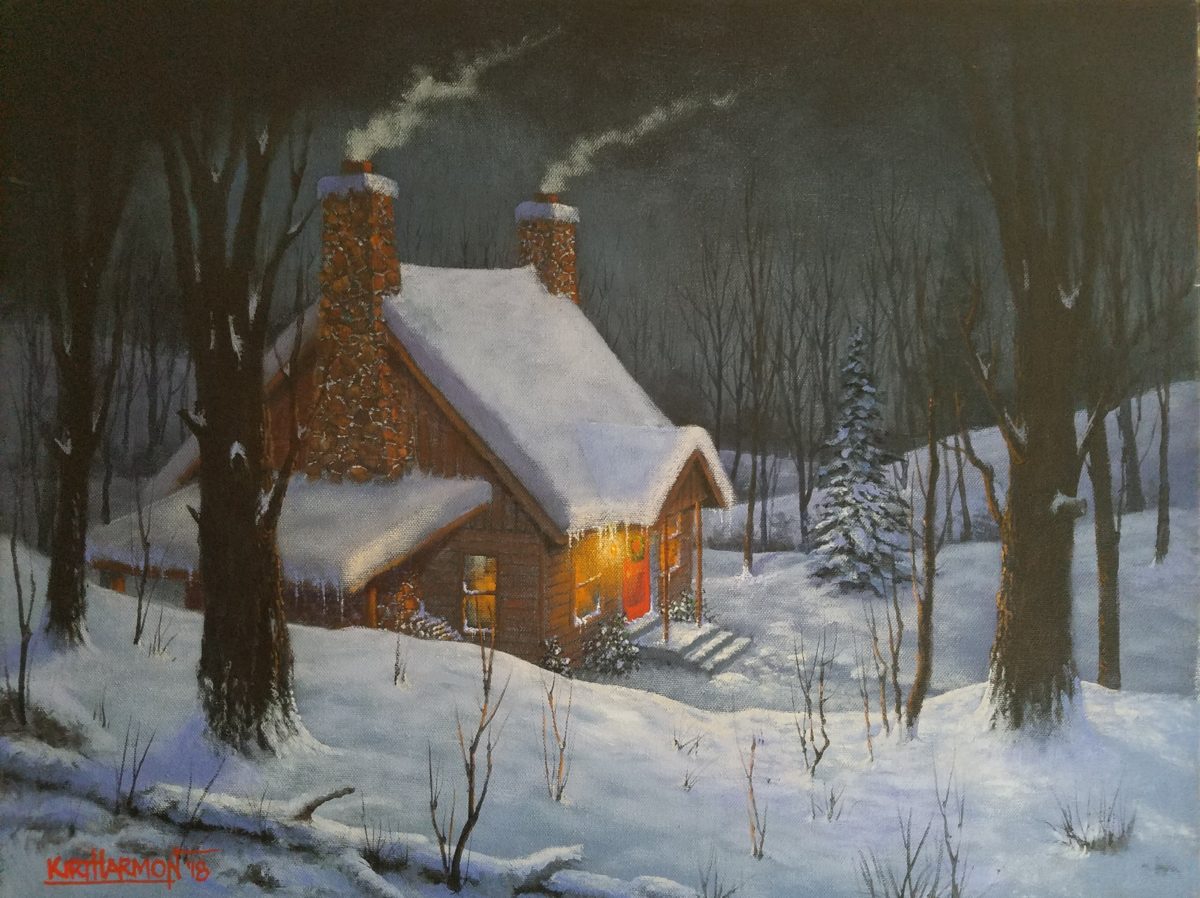 Cozy Christmas - Acrylic on canvas, in Limited Edition giclee canvas